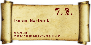 Terem Norbert névjegykártya